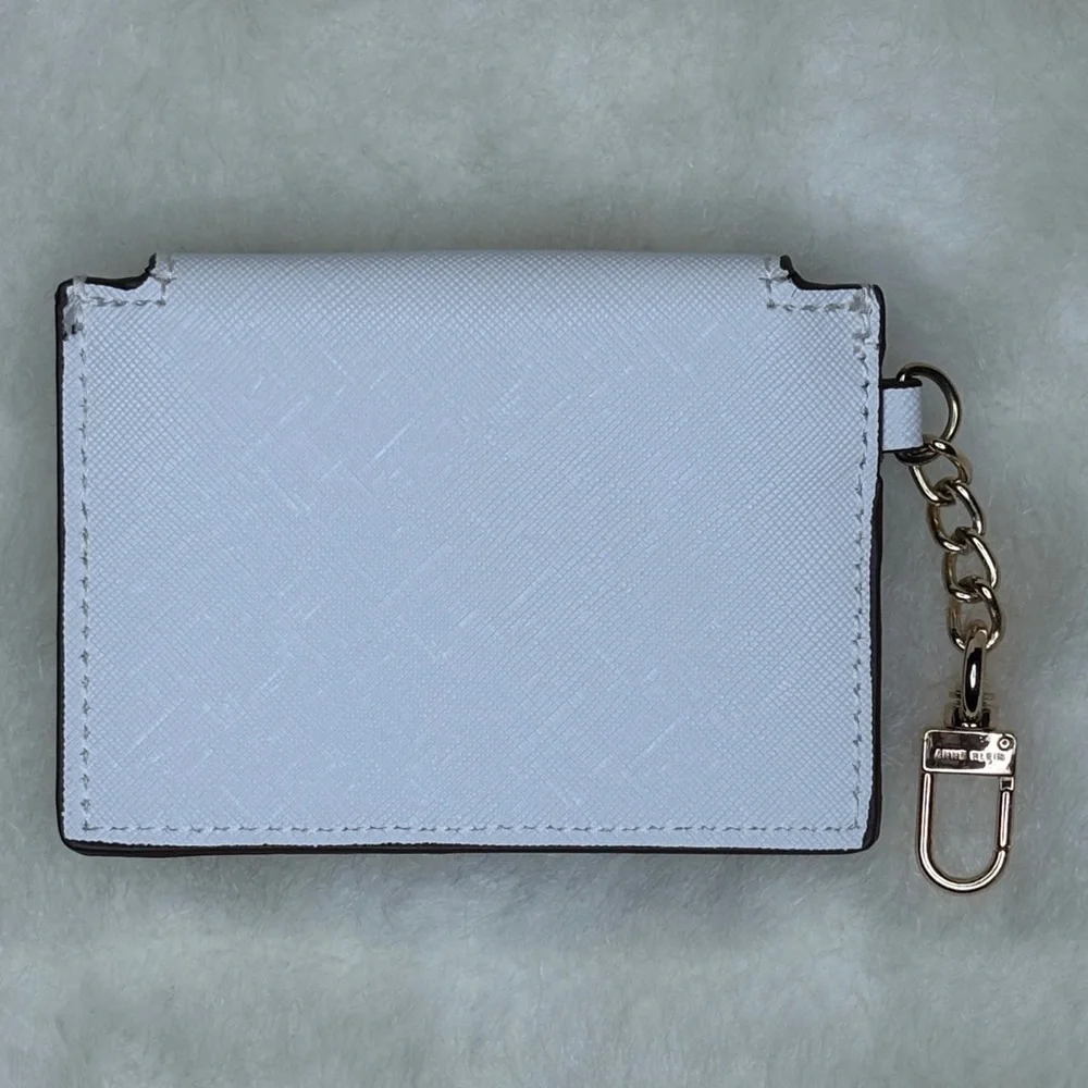 Anne Klein White Card Holder with Gold Accent